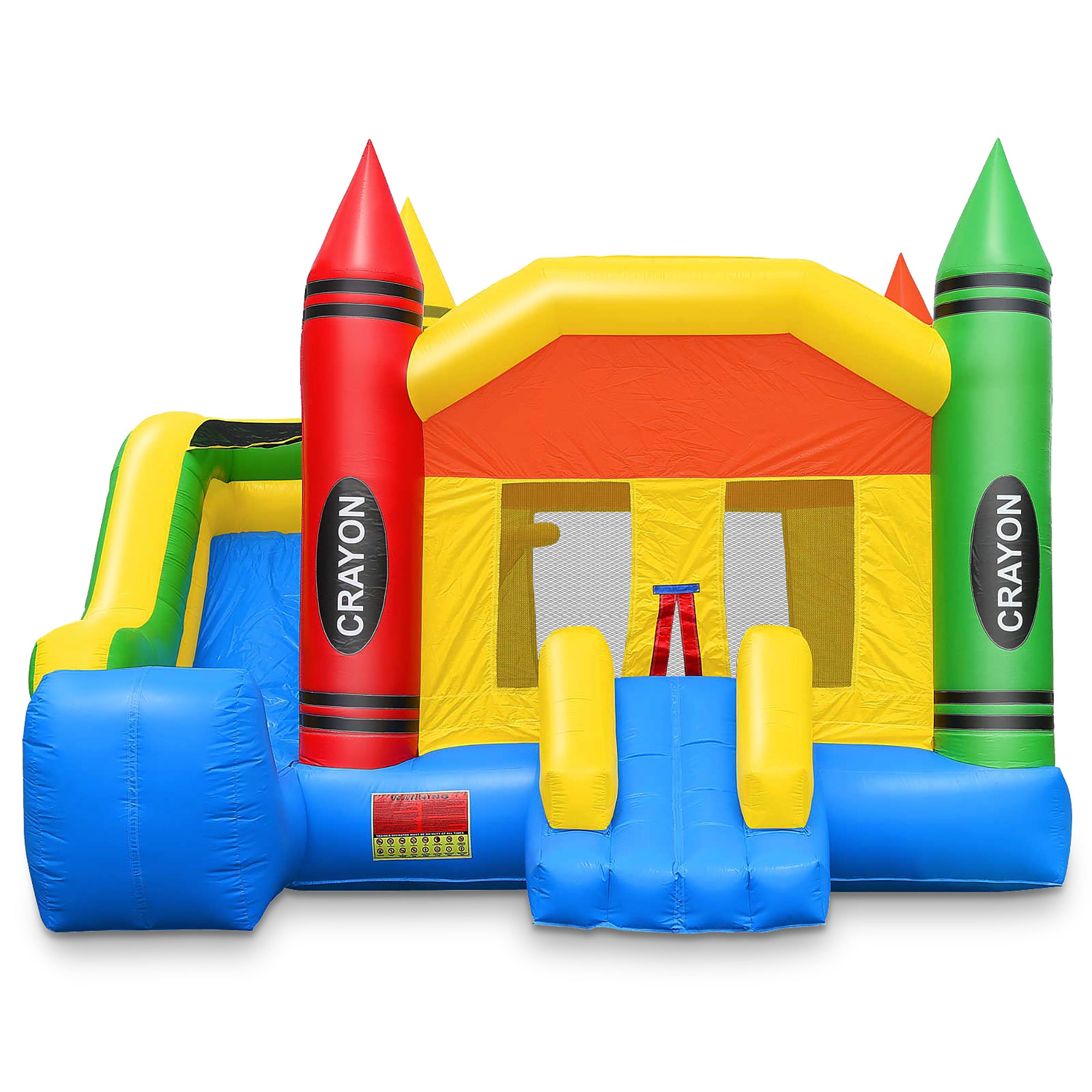 Cloud 9 Commercial Grade Crayon Castle Bounce House with Slide and Blower - 100% PVC 18' x 17' Inflatable Bouncer