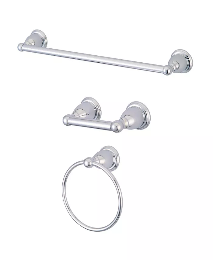 Kingston Brass Heritage Traditional 3-Pc. Bathroom Accessory Set in Polished Chrome