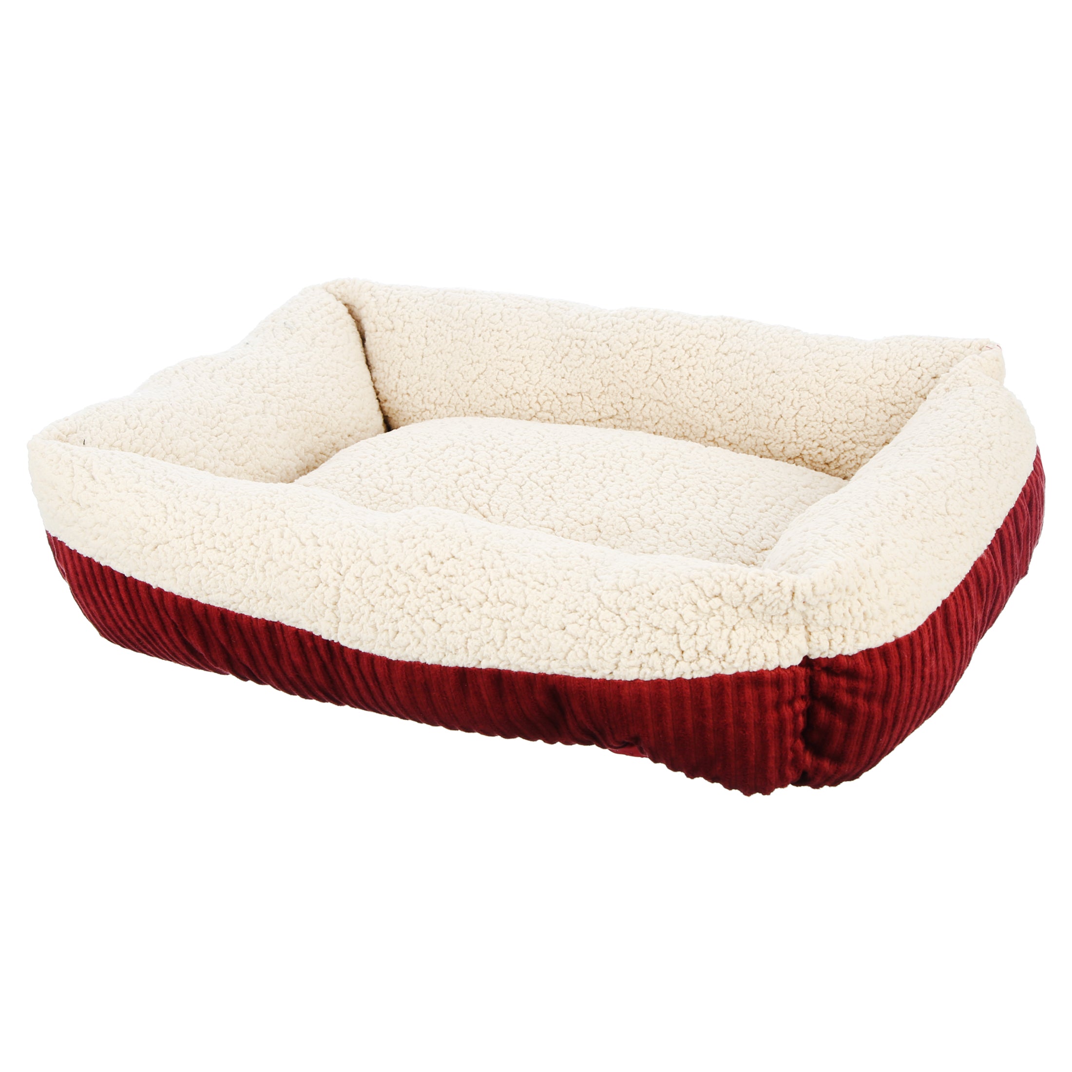 Aspen Pet Rectangular Pet Cat Bed， Red