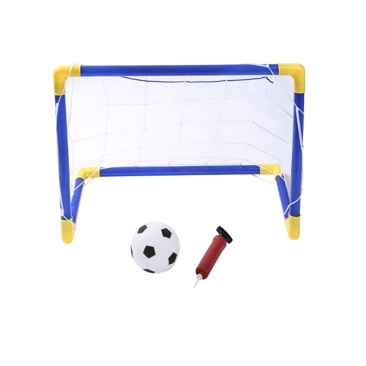Michellecmm Kids Football Toy Folding Mini Soccer Ball Goal Post Net Set Child Boys Girls Entertainment Sport Game Blue ONE Size