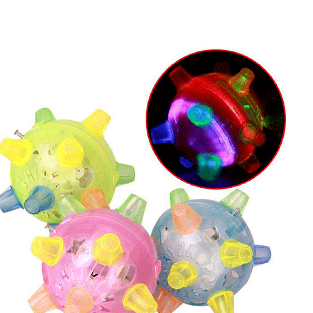 Sunisery Baby Music Ball Toy Jumping Activation Flashing Colorful Flash Bouncing Vibrating Ball