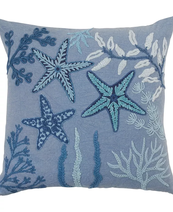 Saro Lifestyle Starfish Stonewashed Decorative Pillow， 20