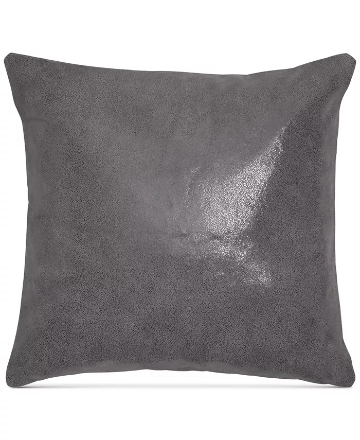 Donna Karan Home Moonscape Reversible Leather Charcoal 16