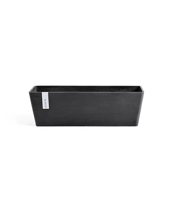 ECOPOTS Plastic Bruges Flower Pot Planter， Dark Grey， 31.5