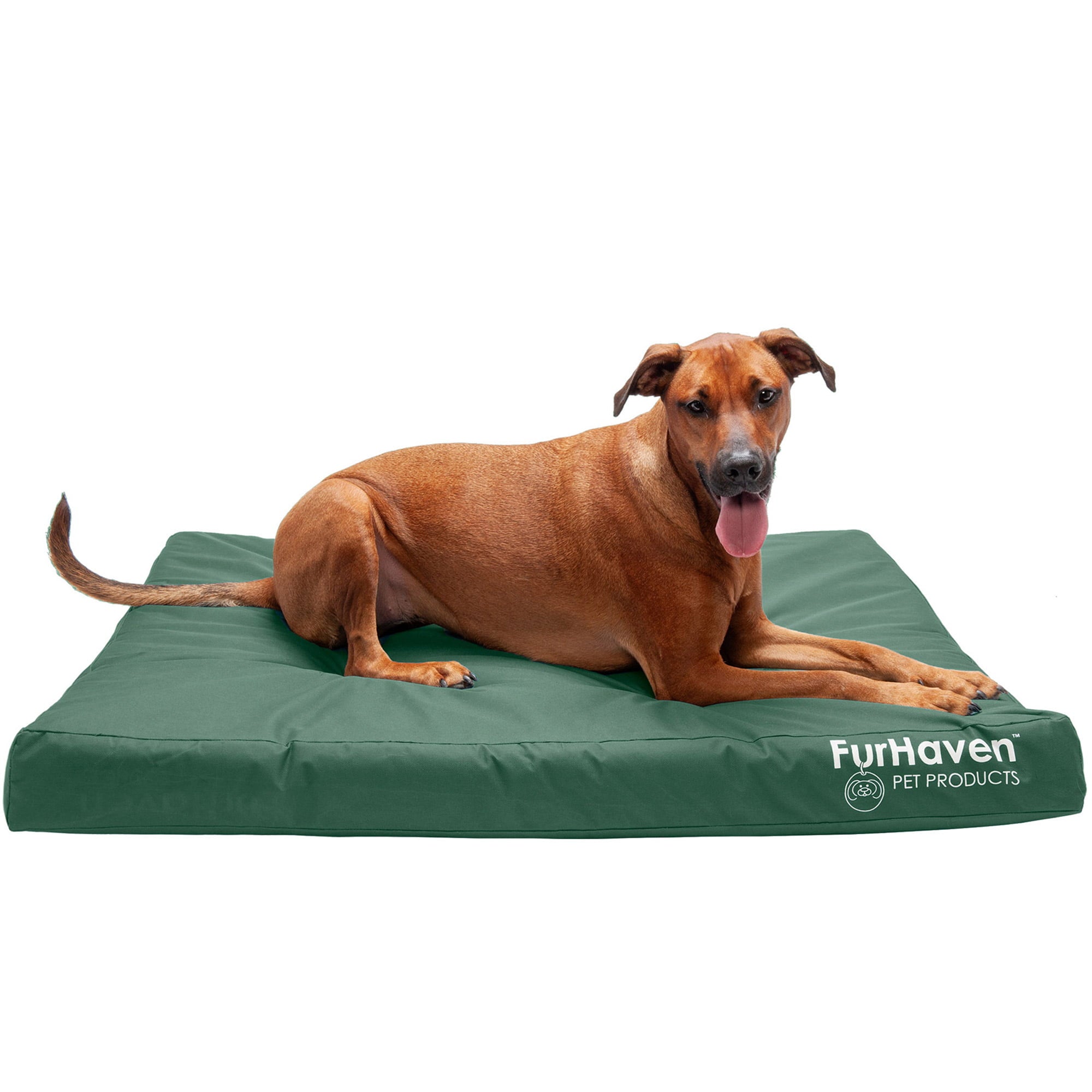 FurHaven | Deluxe Convolute Orthopedic Oxford Indoor/Outdoor Water-Resistant Pet Bed for Dogs and Cats， Forest， Jumbo