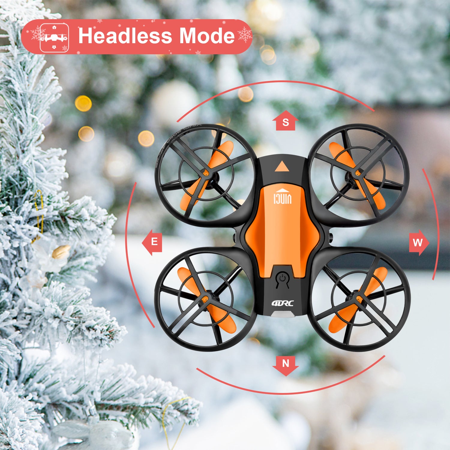4DRC V8c Drone with 720P HD Camera for Adults and Children FPV Real-time Video， 2 Modular Batteries and Storage Bag， Orange