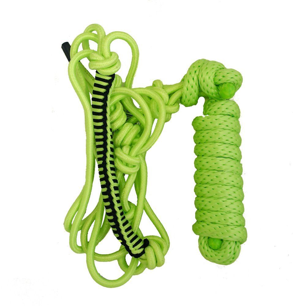 Braided Noseband Rope Halter with 8 Foot Lead Purple