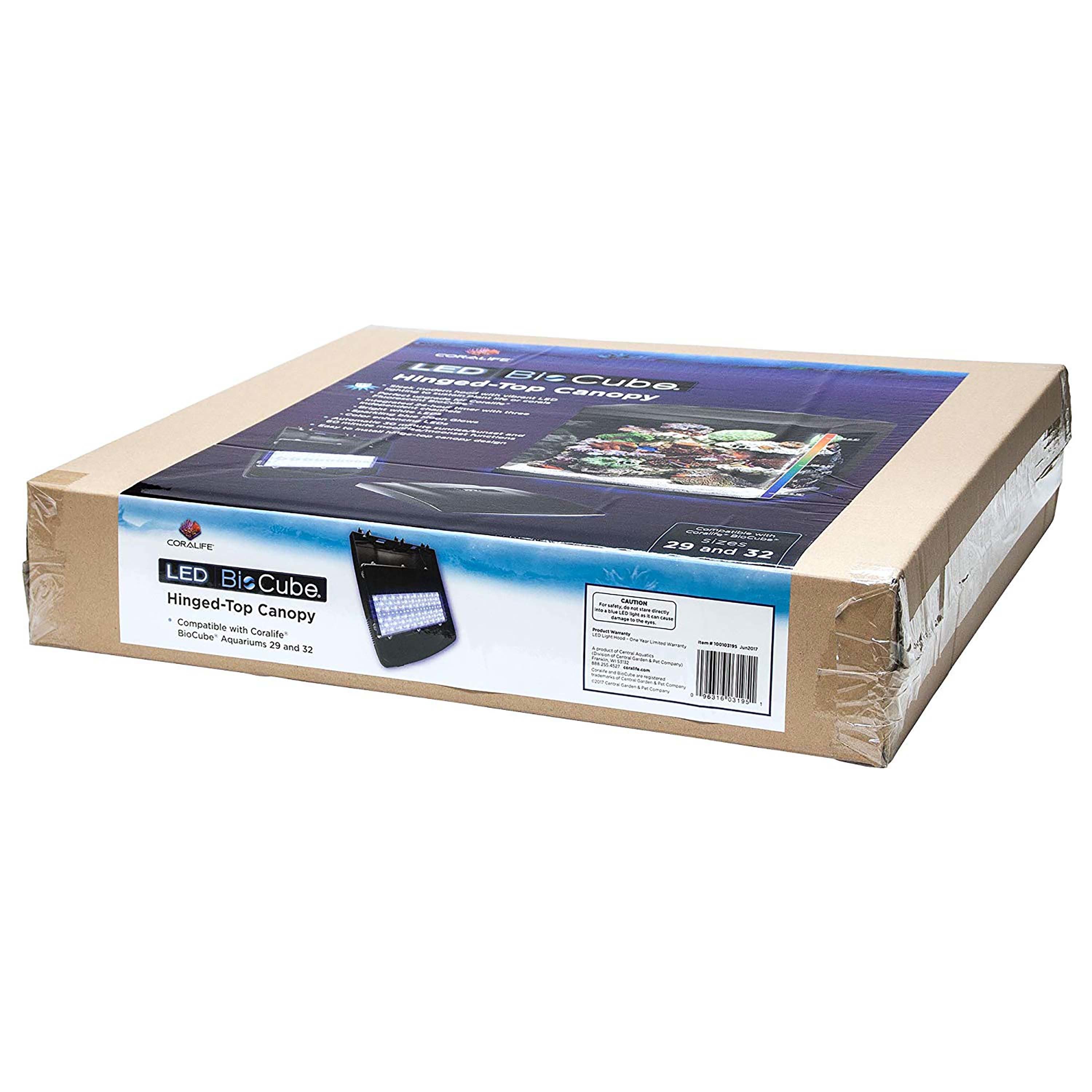 Coralife LED Biocube Hinge-Top Canopy，  Replacement Canopy， Upgrade Fluorescent Aquariums into LED