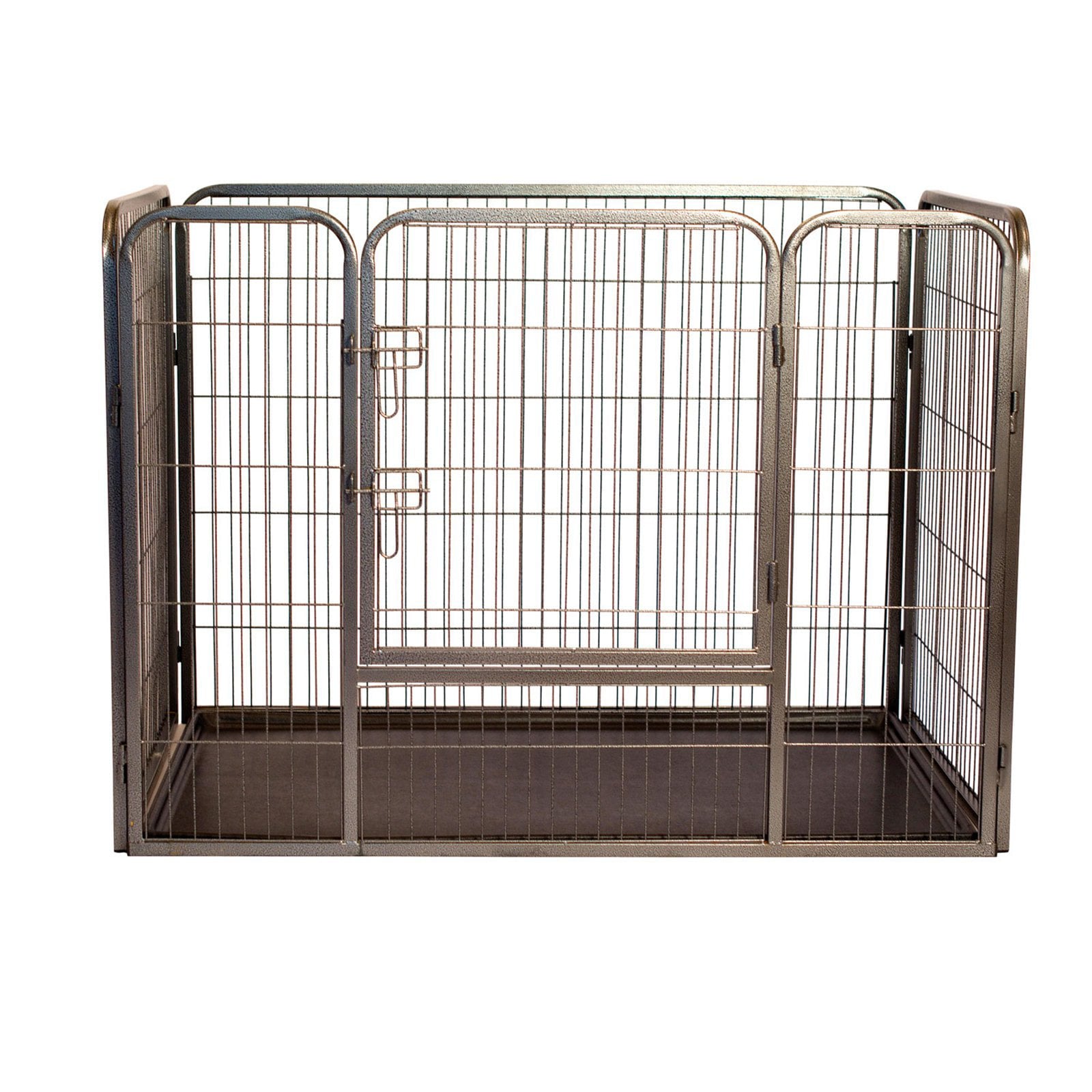 Iconic Pet Heavy Duty Rectangular Tube Playpen Pet Dog/Cat Training Kennel Crate with Advanced PP Tray， 28