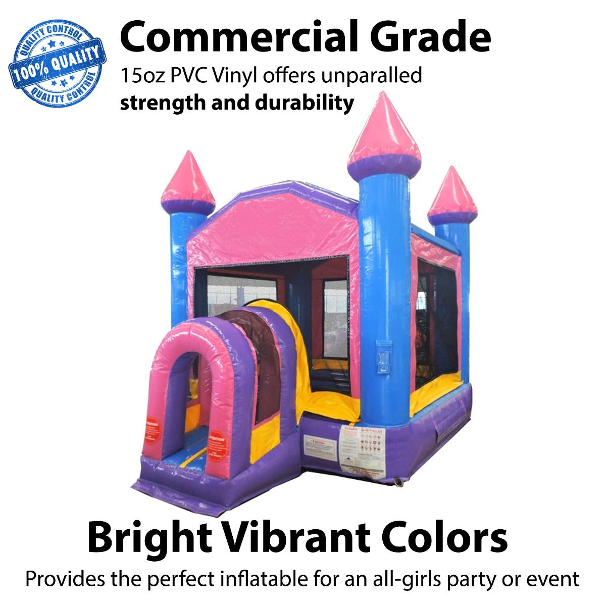 TentandTable Commercial Inflatable Bounce House - Pink Kids Bouncy Castle
