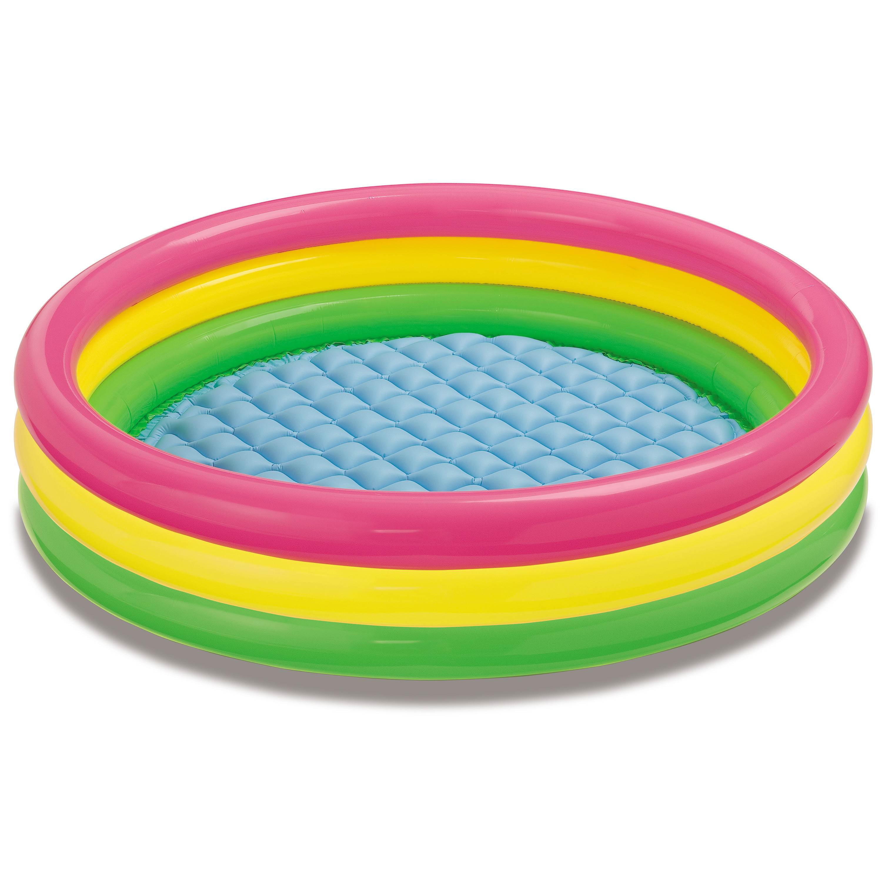 Intex 4ft x 13in Inflatable Sunset Glow Colorful Backyard Round Kiddie Pool