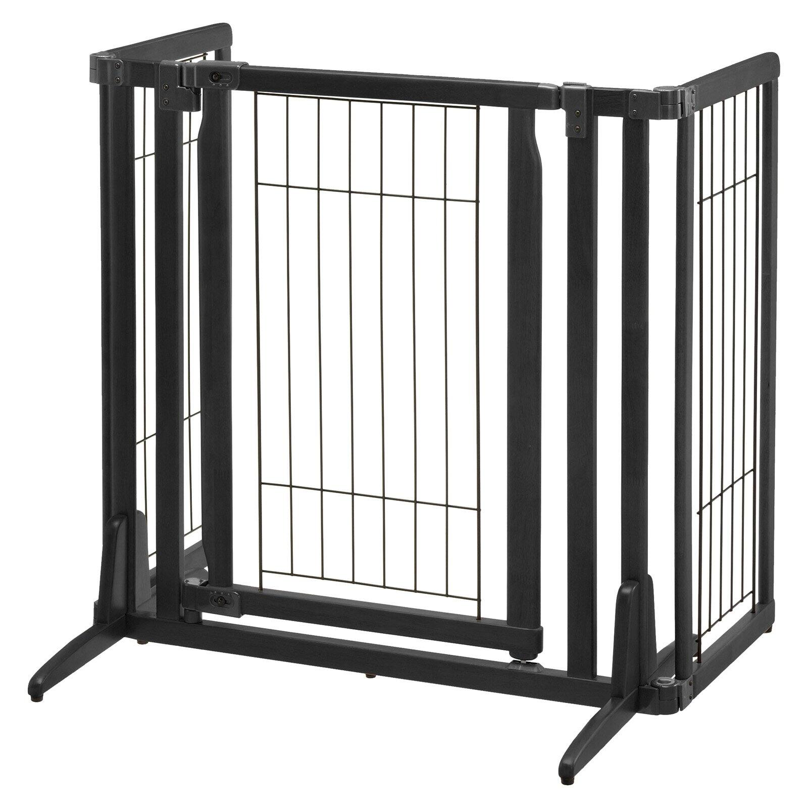 Richell Premium Plus Freestanding Pet Gate Black 34