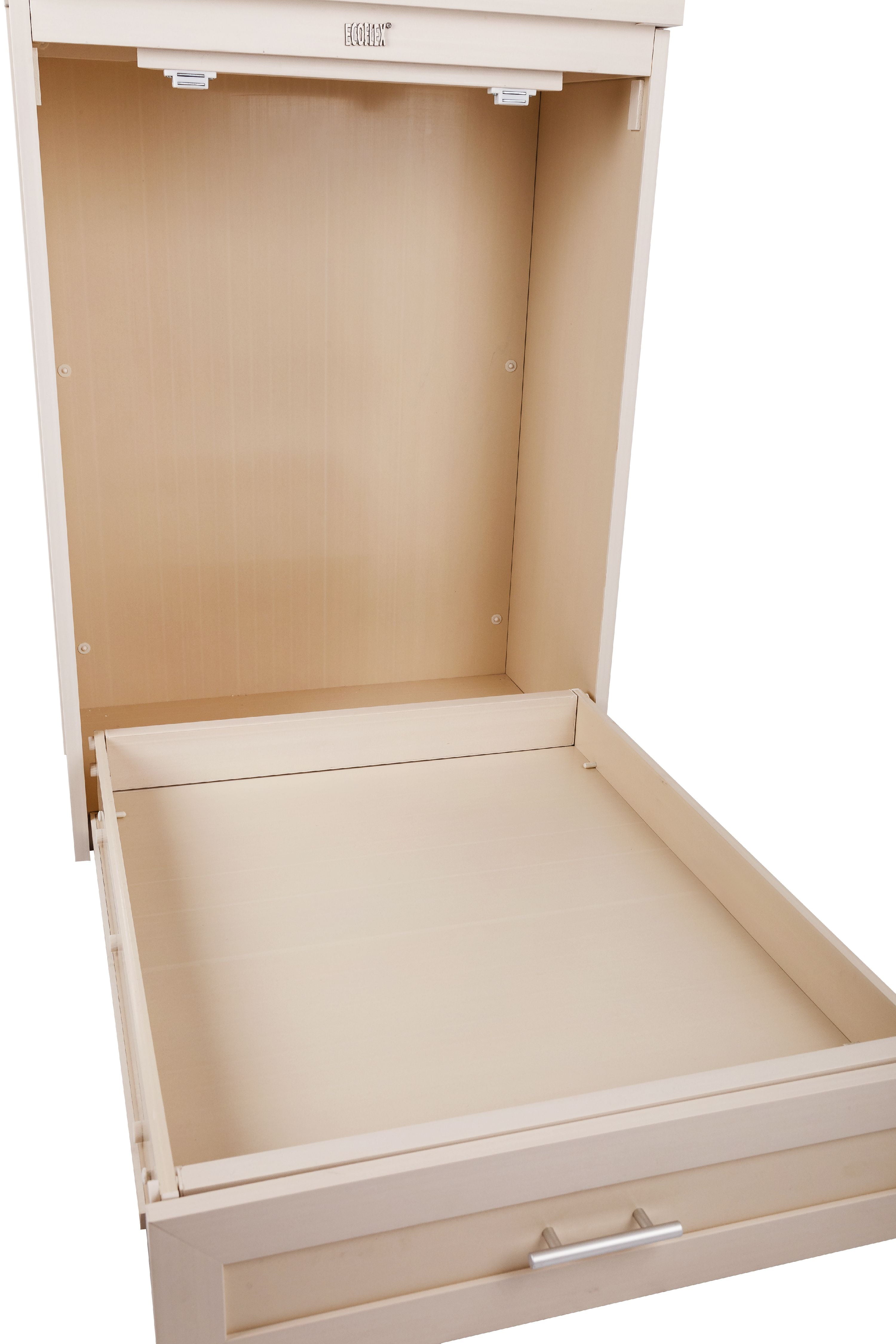 ECOFLEX Murphy Style Bed with Memory Foam Cushion - Antique White