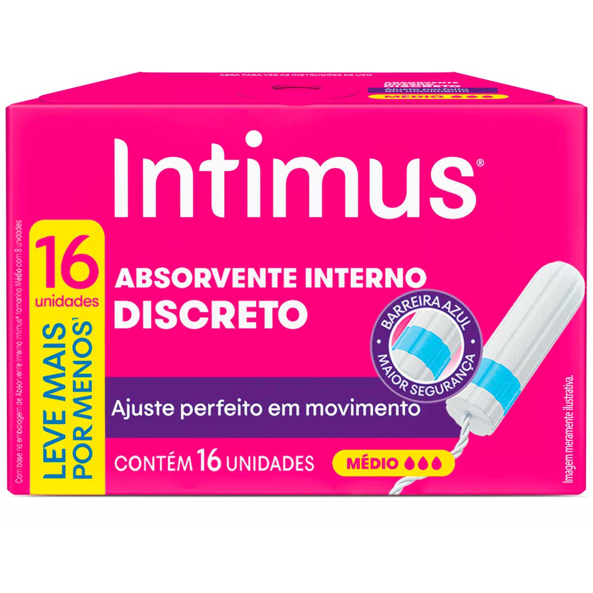 Absorvente Interno Intimus Discreto Medio 16 Unidades