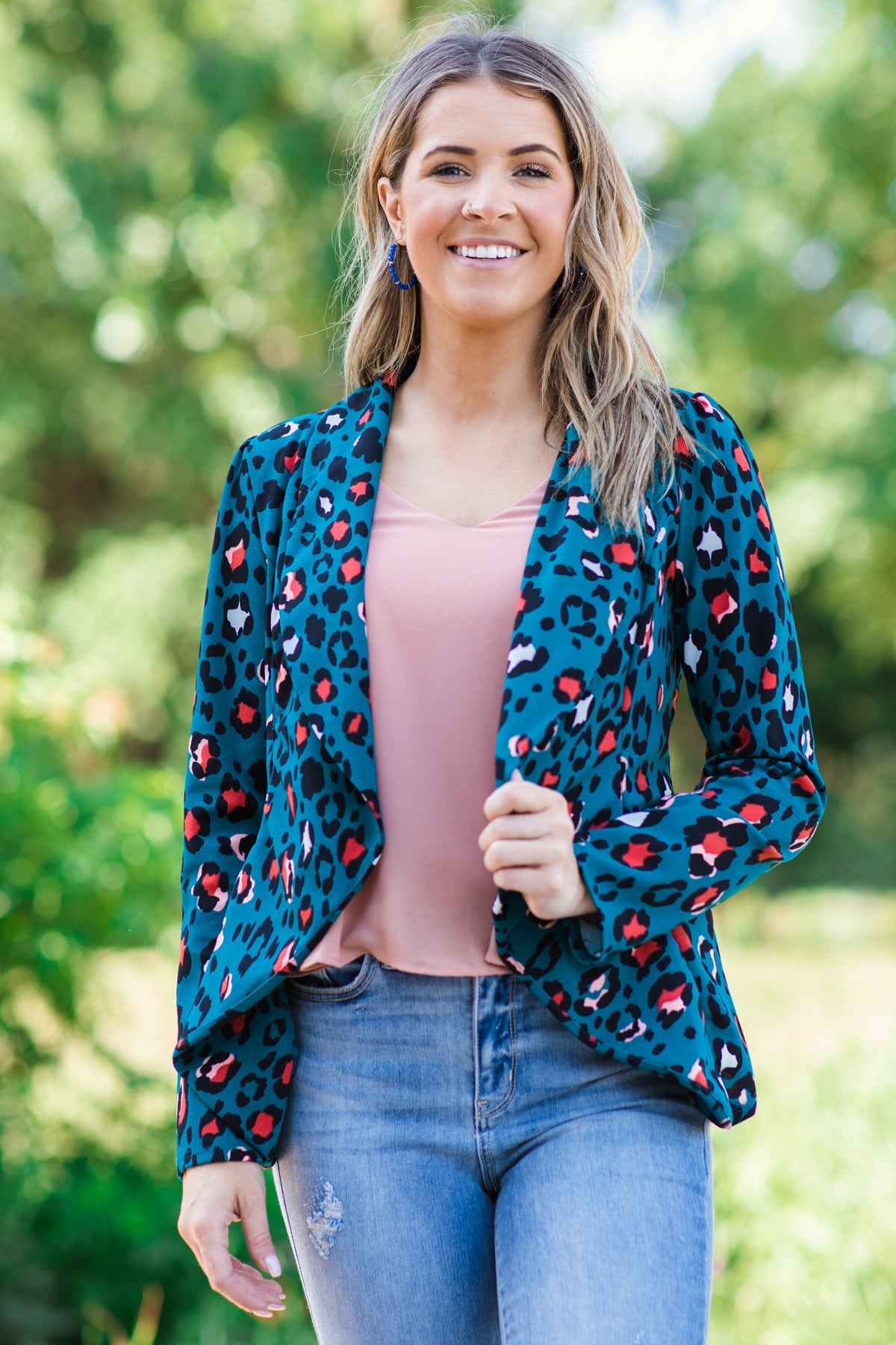Peach V-Neck Flowy Tank