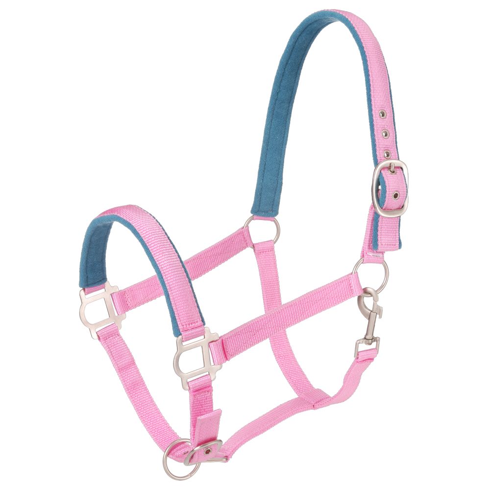 Tough 1 Nylon Padded Halter with Satin Hardware， Pink， Pony
