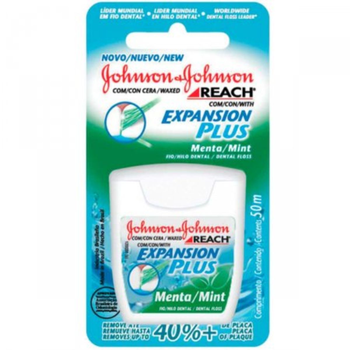 Fio Dental Johnson's Reach Expansion Plus Sabor Menta Com 50 Metros