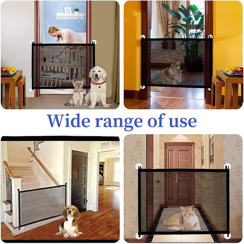 Pet Gate，Magic Pet Gate for The House ，Magic Gate Portable Folding mesh gate Safe Guard Isolated Suitable for Small to Medium Dogs