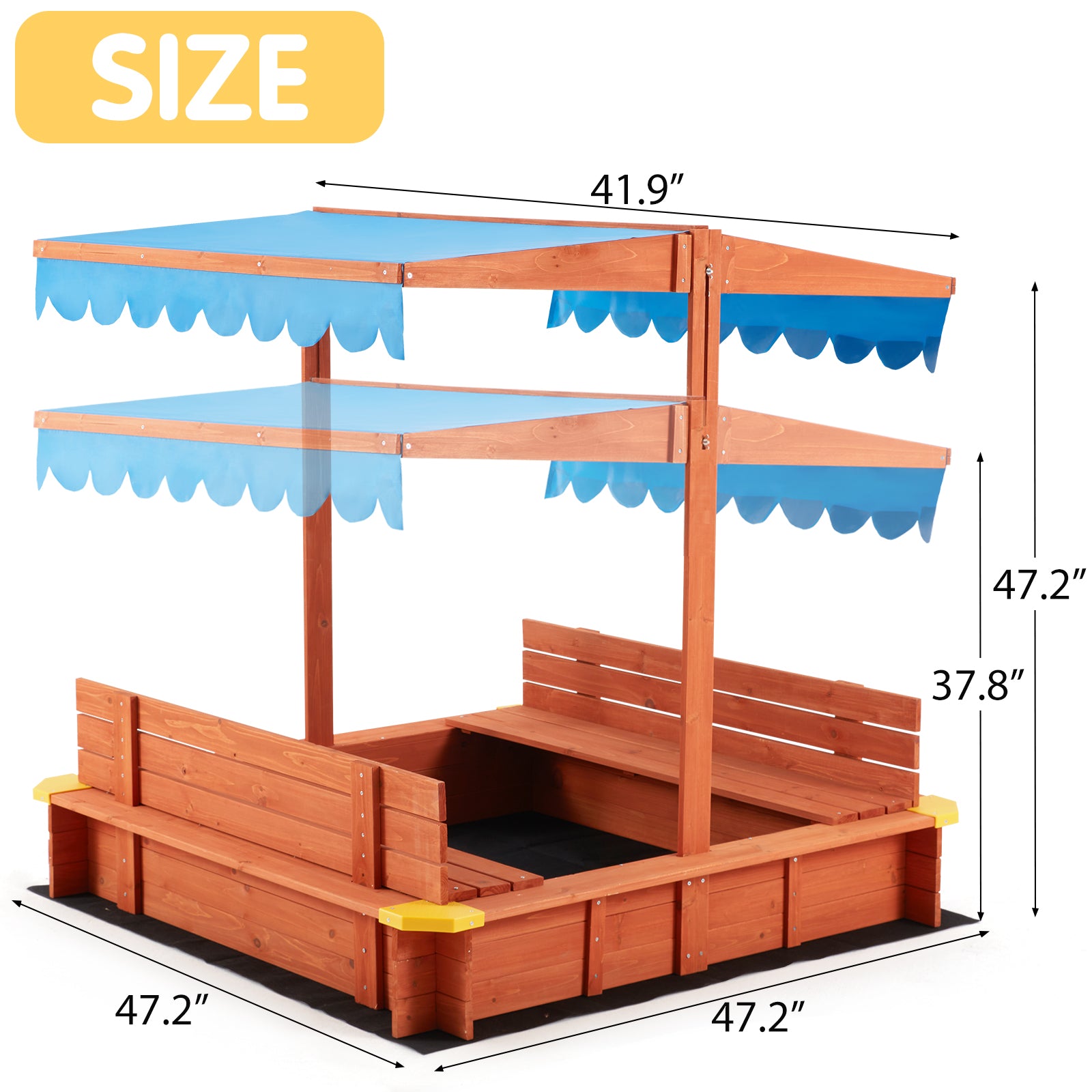 AVAWING Kids Sandbox with Canopy(47.2