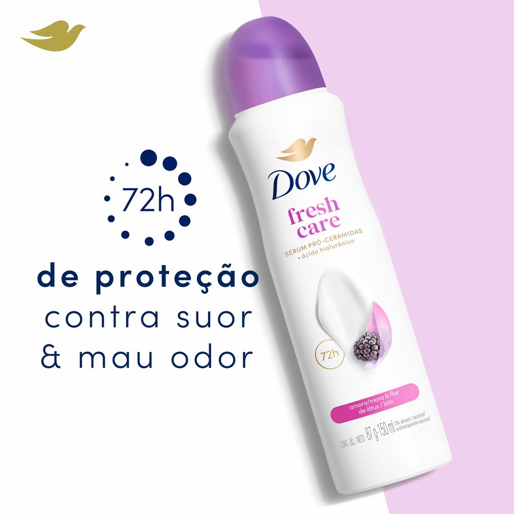 Desodorante Aerosol Dove Fresh Care Amora e Flor de Lotus 150ml