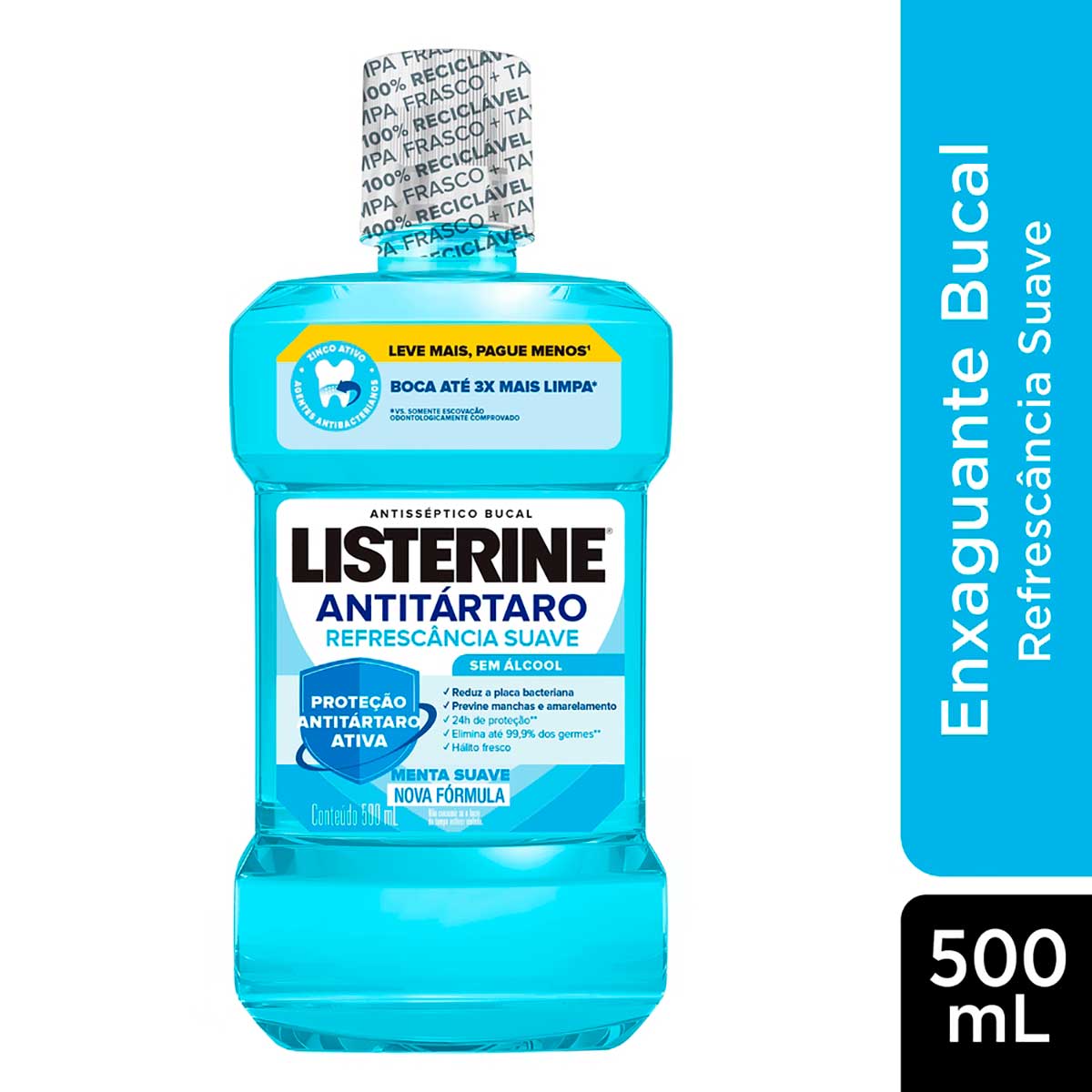 Enxaguante Bucal sem Alcool Listerine Antitartaro 500ml