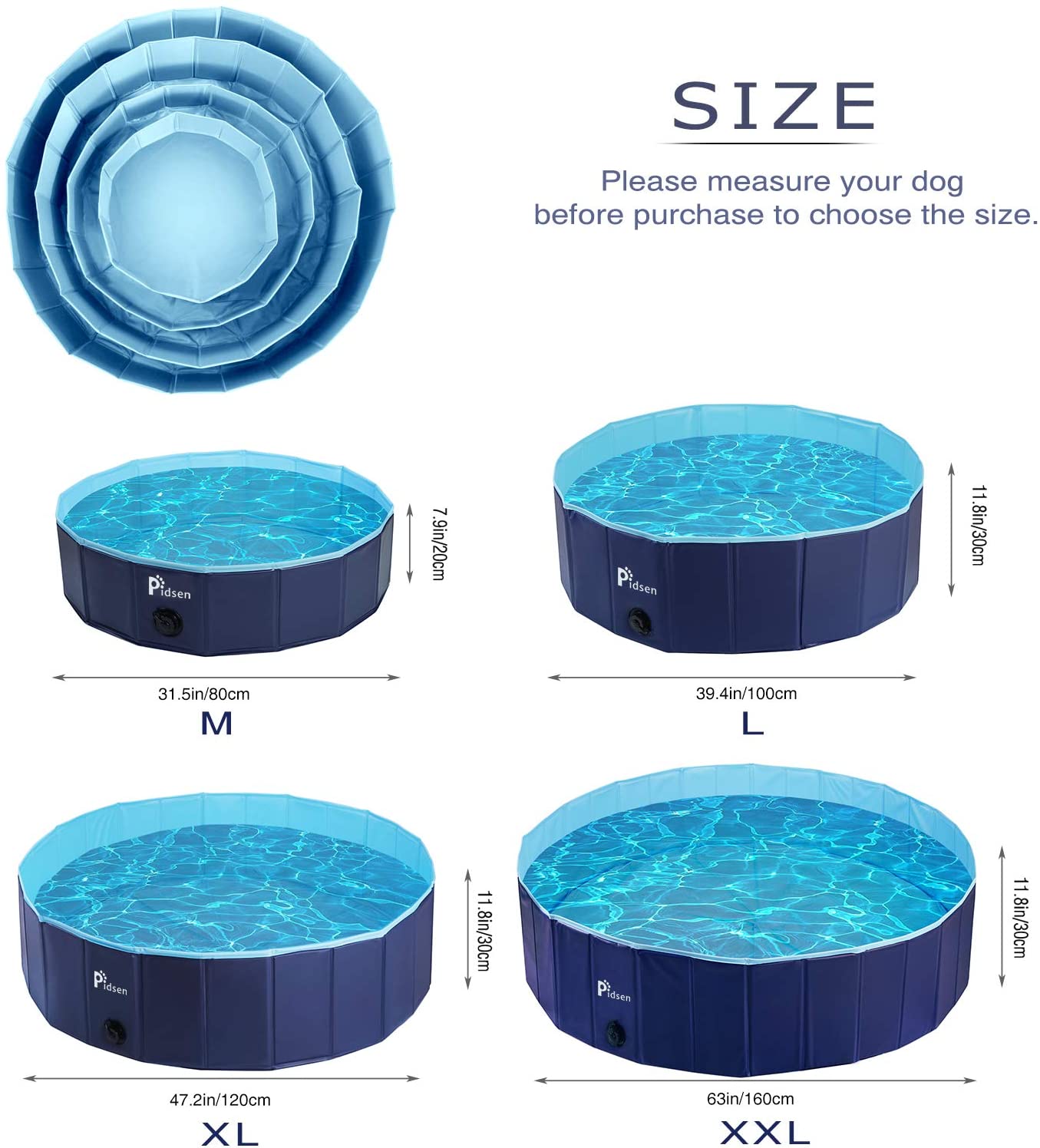 Intera Foldable Pet Swimming Pool Portable Dog Pool Kids Pets Dogs Cats Outdoor Bathing Tub Bathtub Water Pond Pool and Kiddie Pools