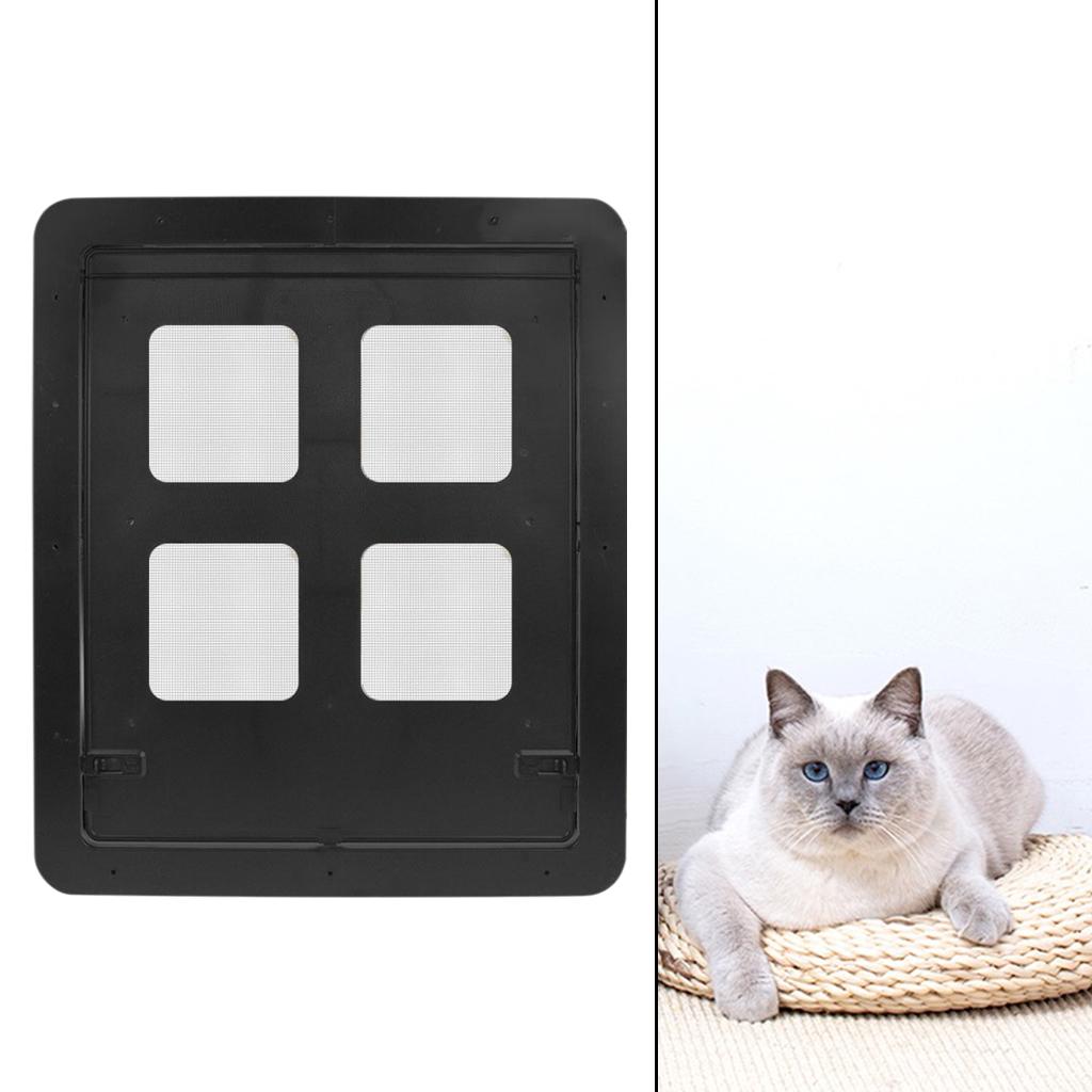 Locking Pet Door Gate with Locking Function Flap Door Animal Supplies for Medium Small Pet - Black， L L