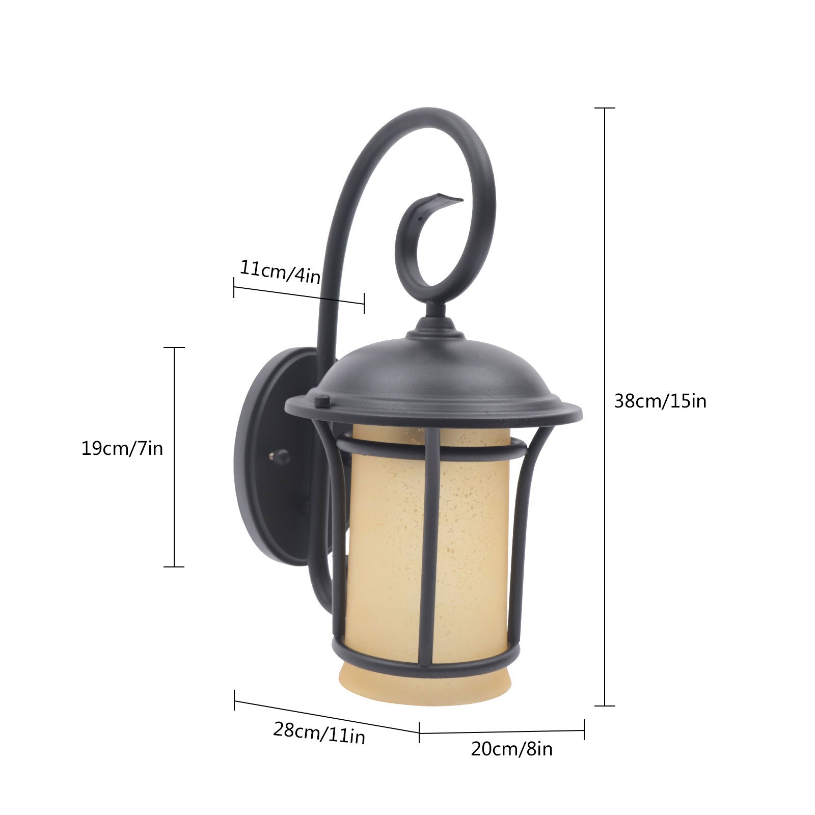 Loyalheartdy Waterproof Outdoor Wall Light, Exterior Wall Lantern Lamp Ground Glass Outside House Sconces Light for Porch Patio