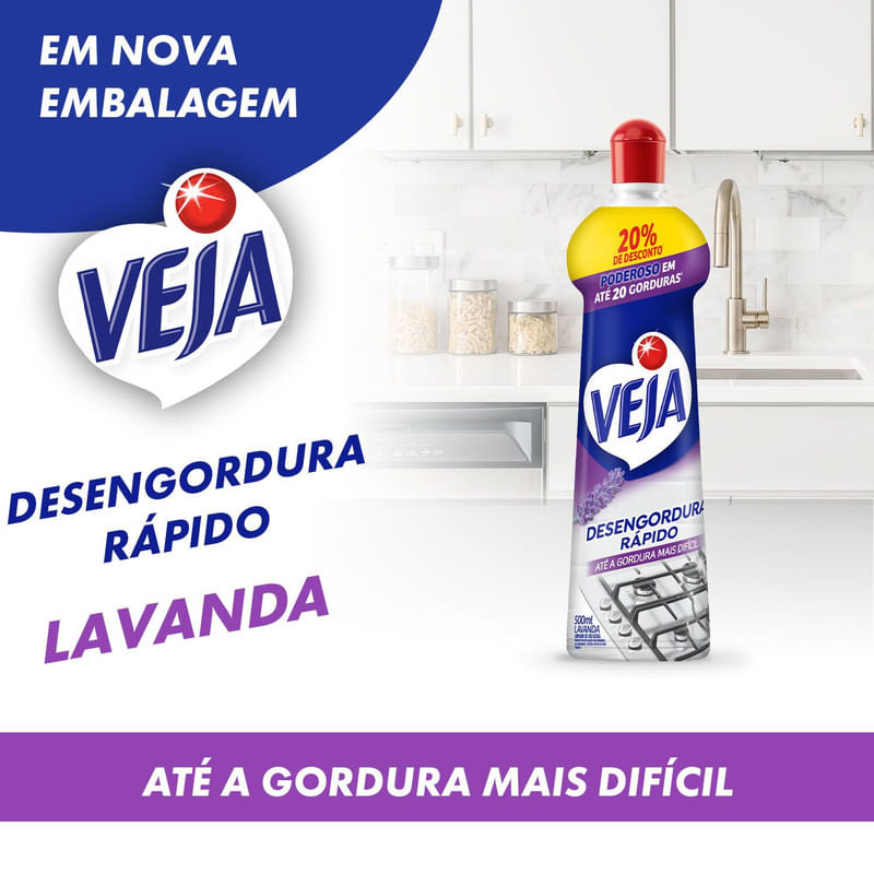 Veja Desengordura Rapido Limpador Lavanda Squeeze 500ml