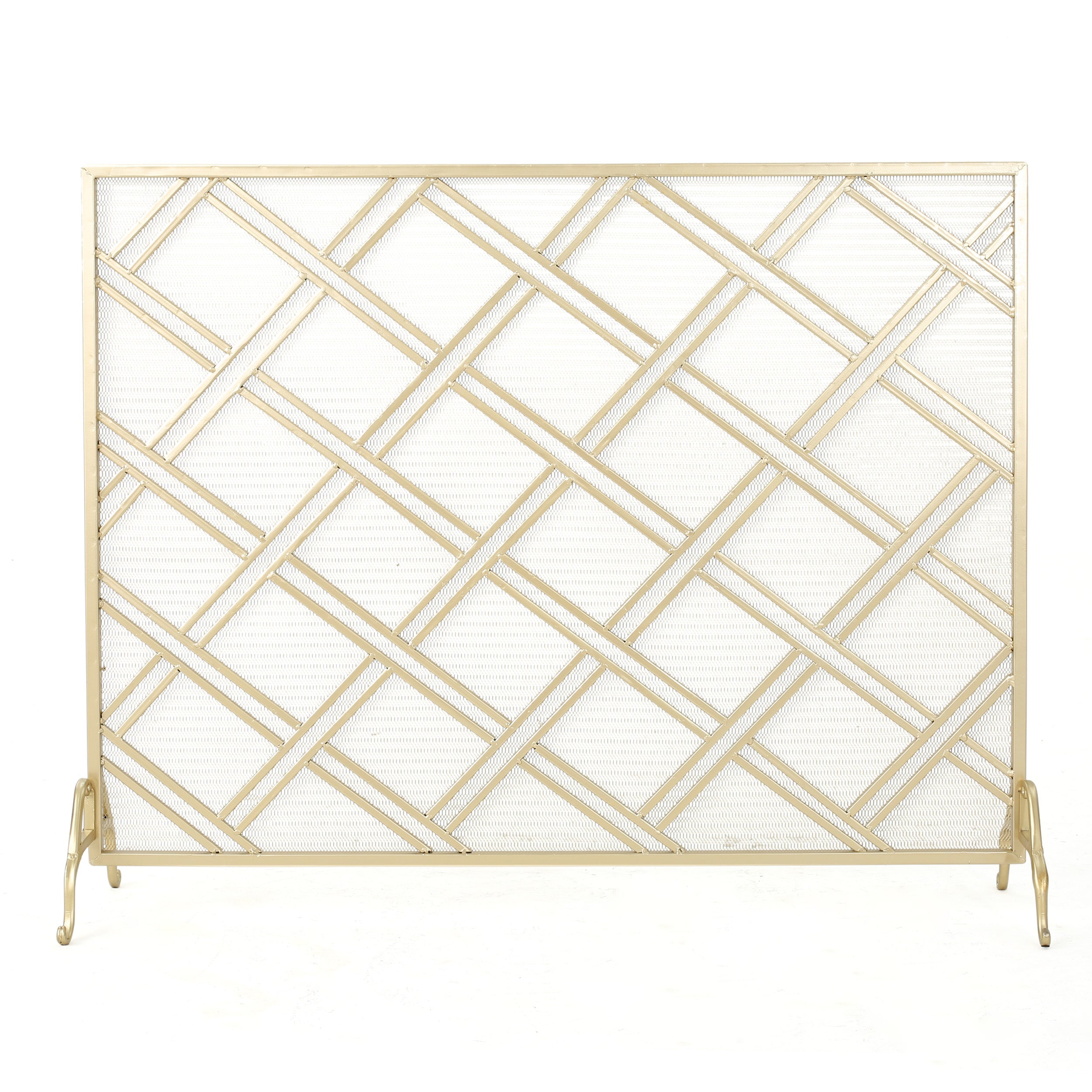 Josette Contemporary Single-Panel Iron Fireplace Screen
