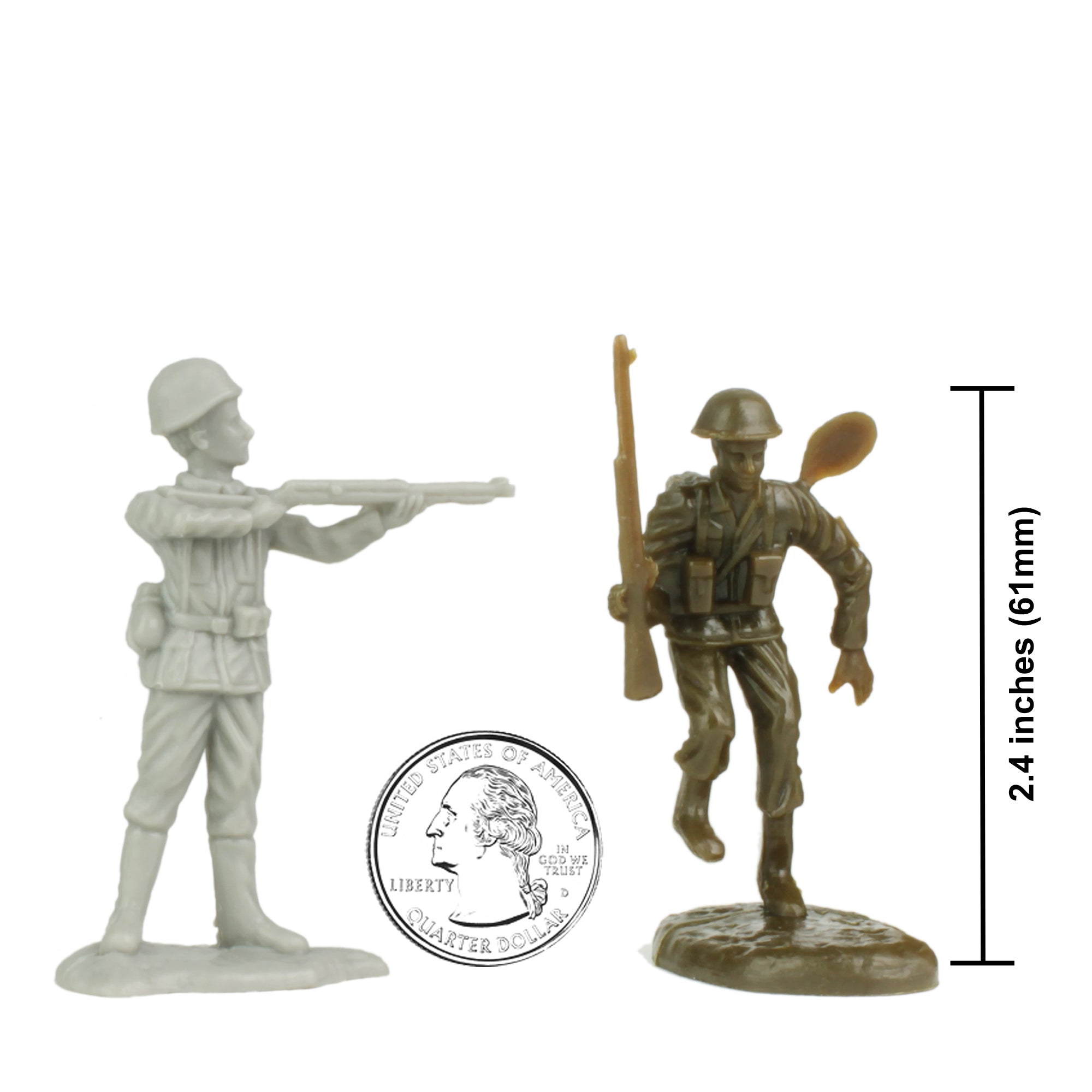 BMC WW2 D-Day Juno Beach Plastic Army Men - 35pc Canada and German Soldier Figures