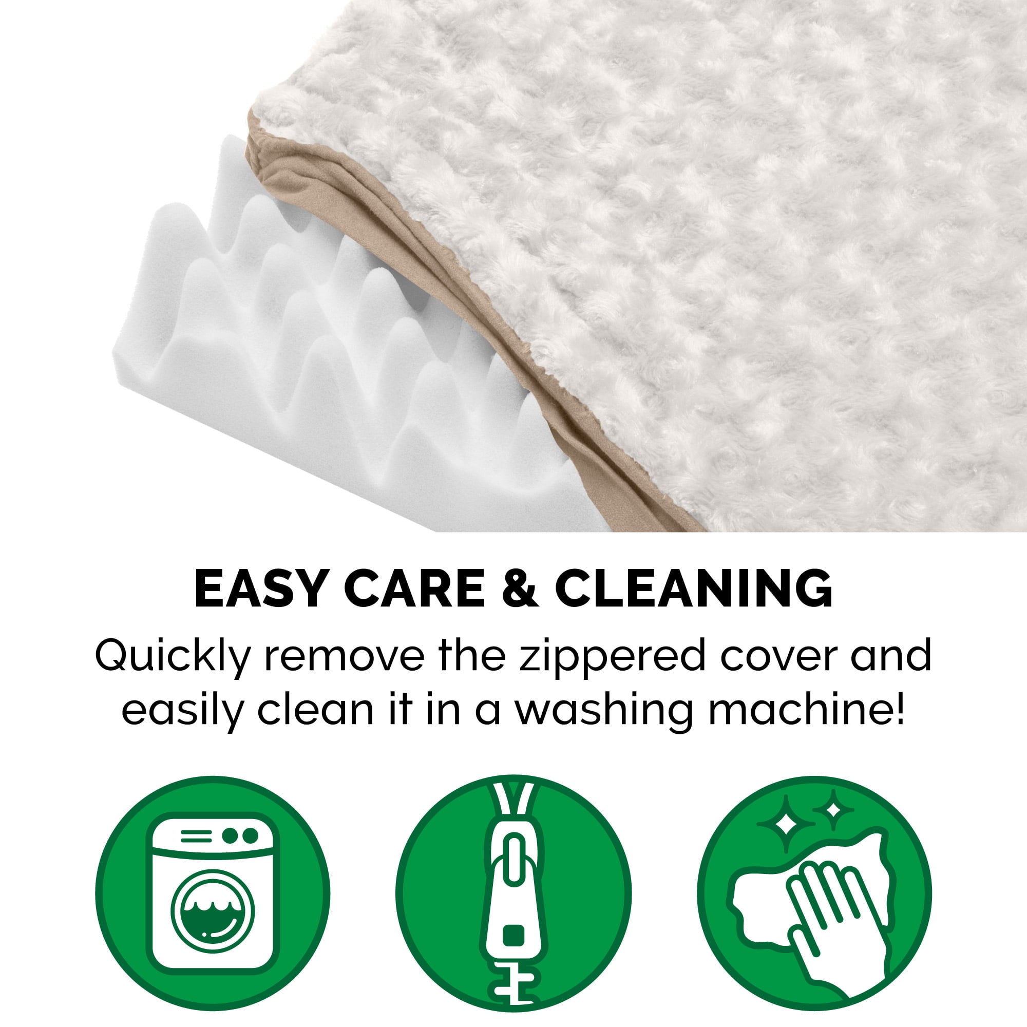 FurHaven Pet Products | Deluxe Orthopedic Ultra Plush Mattress Pet Bed for Dogs and Cats， Cream， Medium