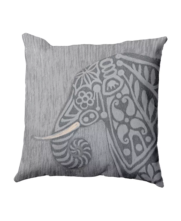 E by Design 16 Inch Gray Decorative Safari Throw Pillow
