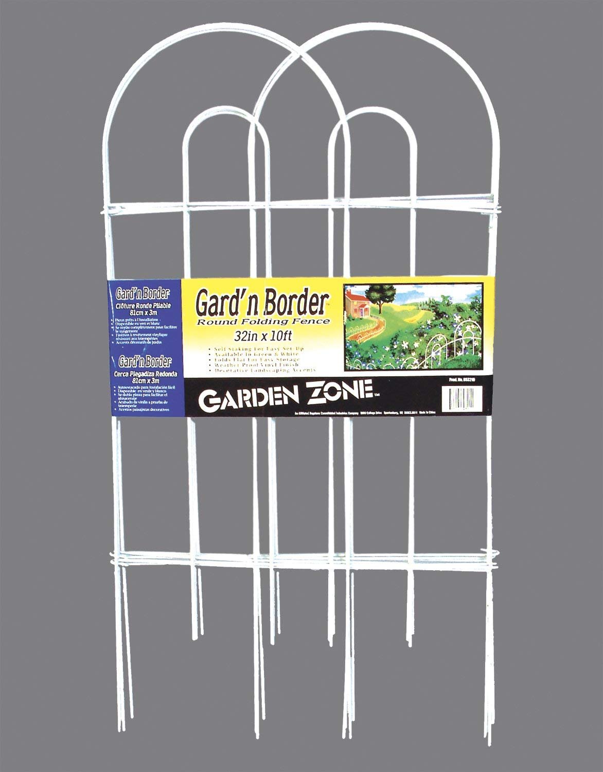 Origin Point Gard'n Border Round Folding Fence, White, 32-Inch x 10-Feet-(53210)