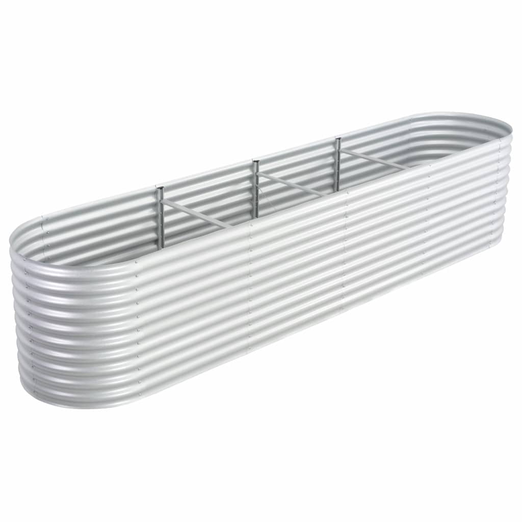 Festnight Garden Raised Bed 157.4"x31.4"x31.8" galvanized Steel Silver