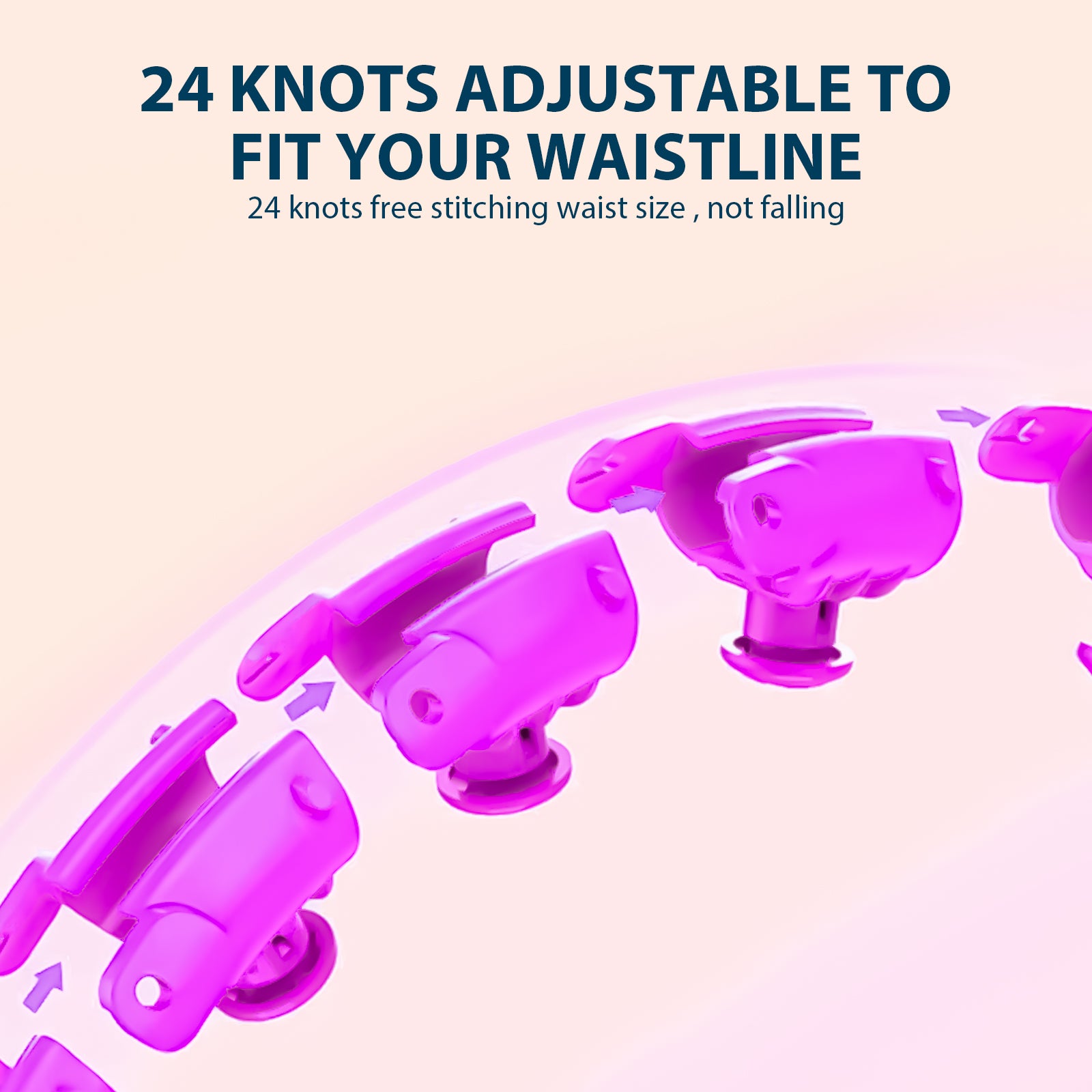 Aptoco 2 in 1 Smart  Fitness Hoop Adults 24 Detachable Knots Weighted Hoop for Exercise， Adults Waist Trainer with Auto-Spinning Ball， Purple， Christmas Gifts