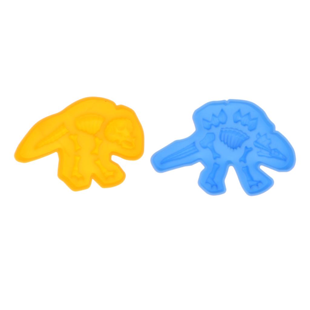 Pack of 4 Multi-colored Dinosaur Skeleton s Sand Beach Toy Set, , Triceratops, Stegosaurus and Diplodocus