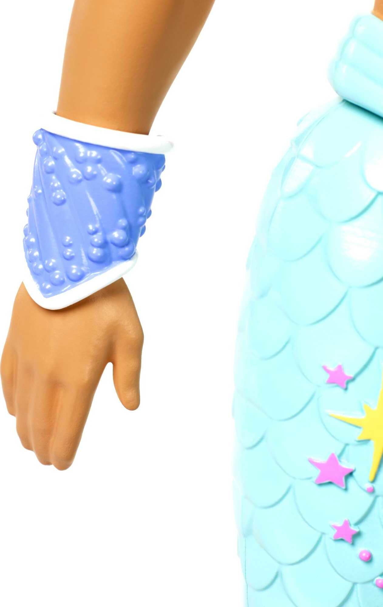 Barbie Dreamtopia Merman Doll, Blonde with Pink Seashell Necklace