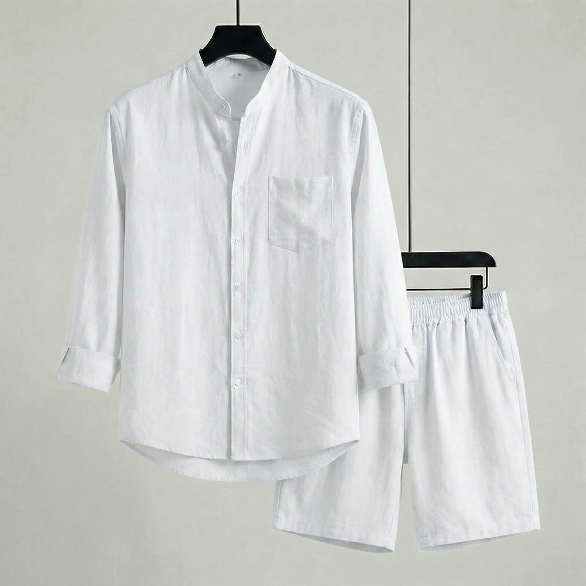 Conjunto Mediterrâneo Elite™ em Linho de Algodão e Visual Minimalista