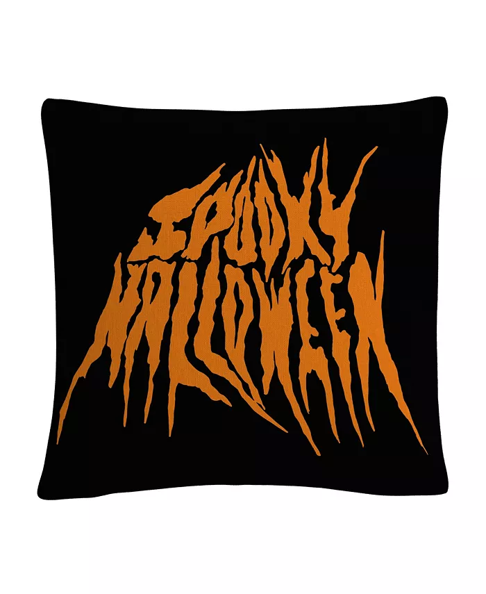 Baldwin ABC Spooky Metal Halloween Decorative Pillow， 16
