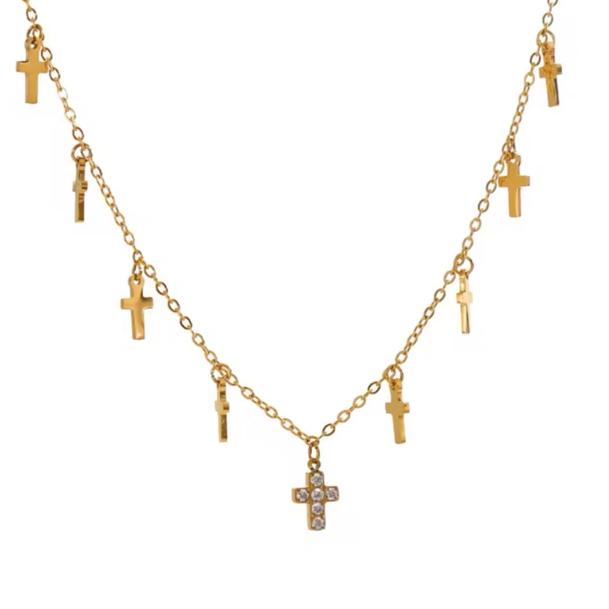 PRE-ORDER Cross Charm Necklace apx 4/30