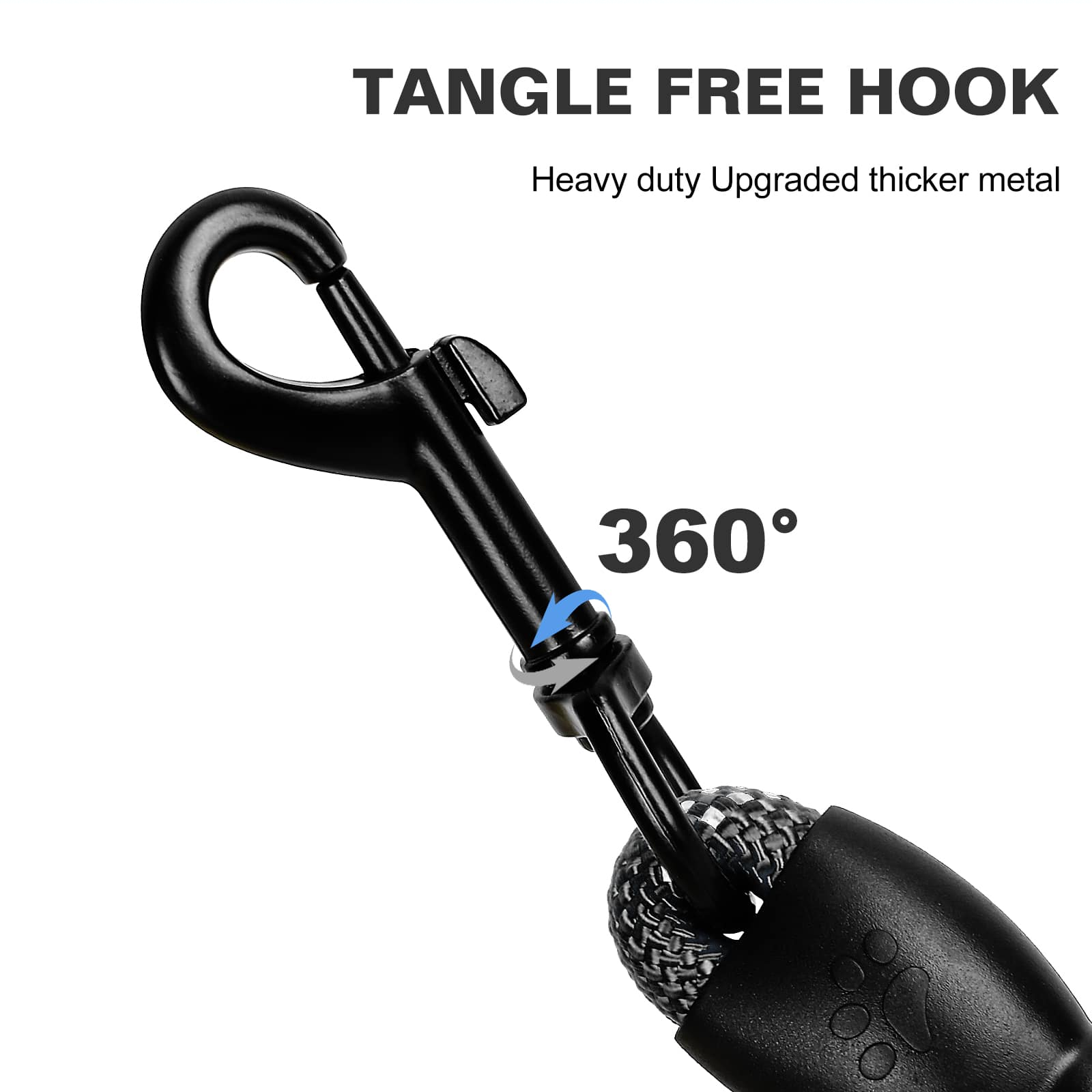 UrbanX 4FT Strong Dog Leash with Comfortable Padded Handle and Highly Reflective Threads for Lagotto Romagnolo and other Medium Sporting Dogs Black