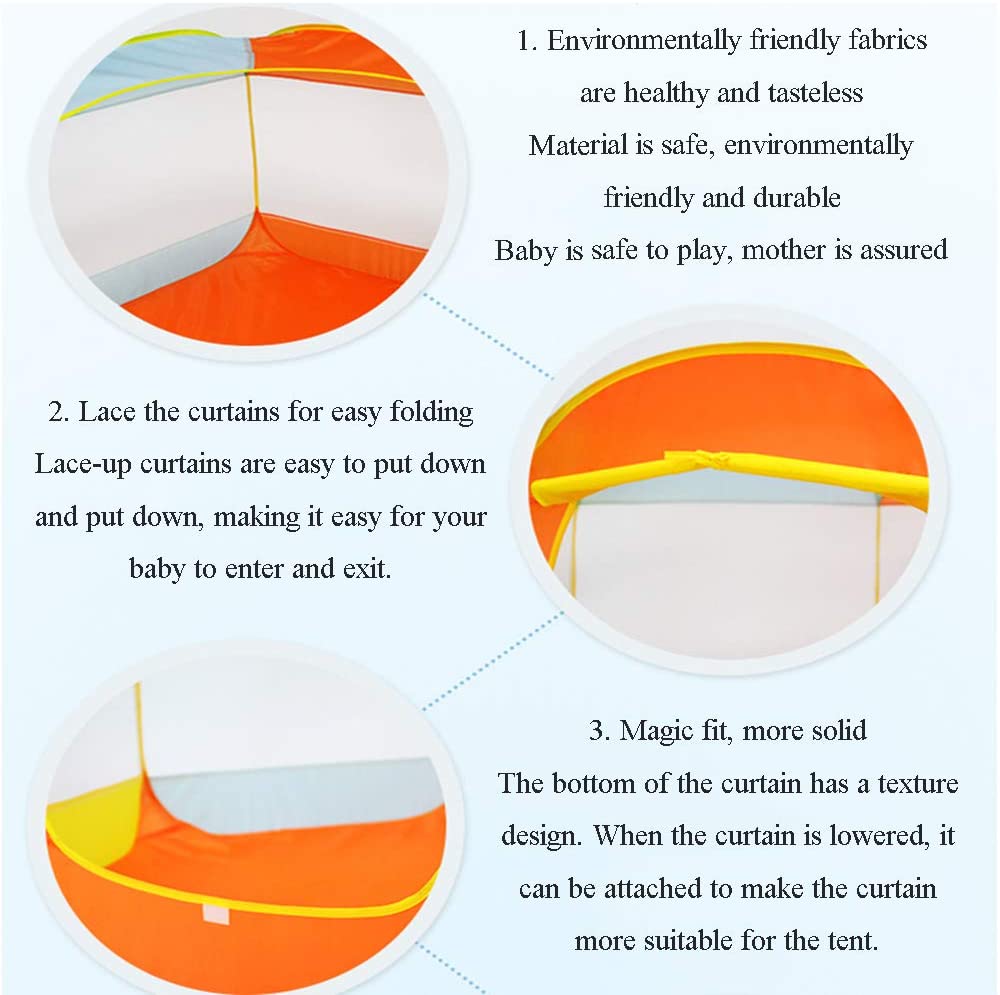 Artrylin Ball Pit Play Tent for Kids, 6-Sided Folding Ball Pit Baby Play Yard Tent Portable Hexagon Pop Up Ball Pool for Children Toddlers Indoor / Outdoor Playhouse(Balls Not Included)