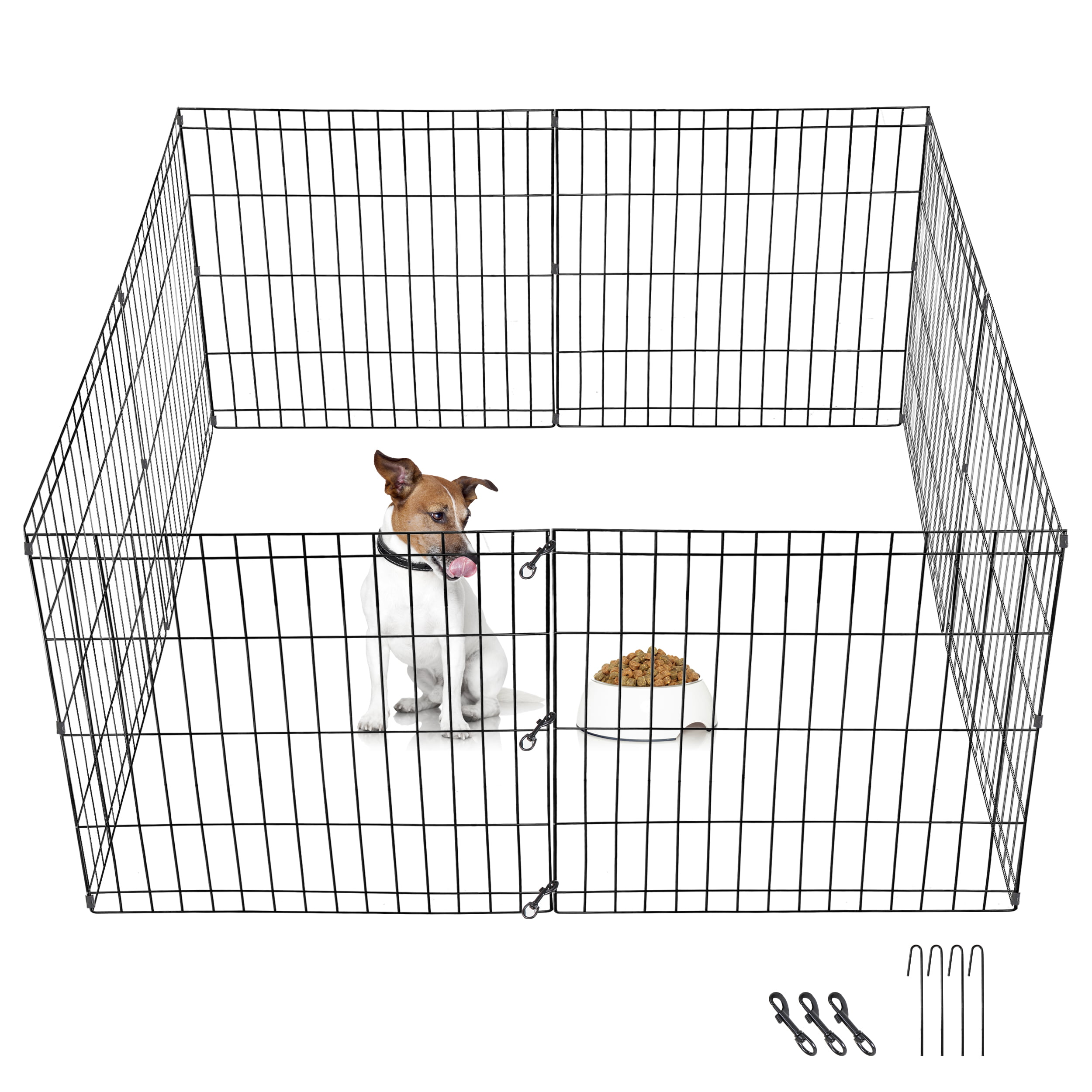 ZENY 24'' Foldable Metal Exercised Dog Pet Playpen Fence Barrier - 8 Panels