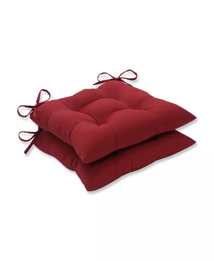 Pillow Perfect Pompeii Red Wrought Iron Seat Cushion， Set of 2