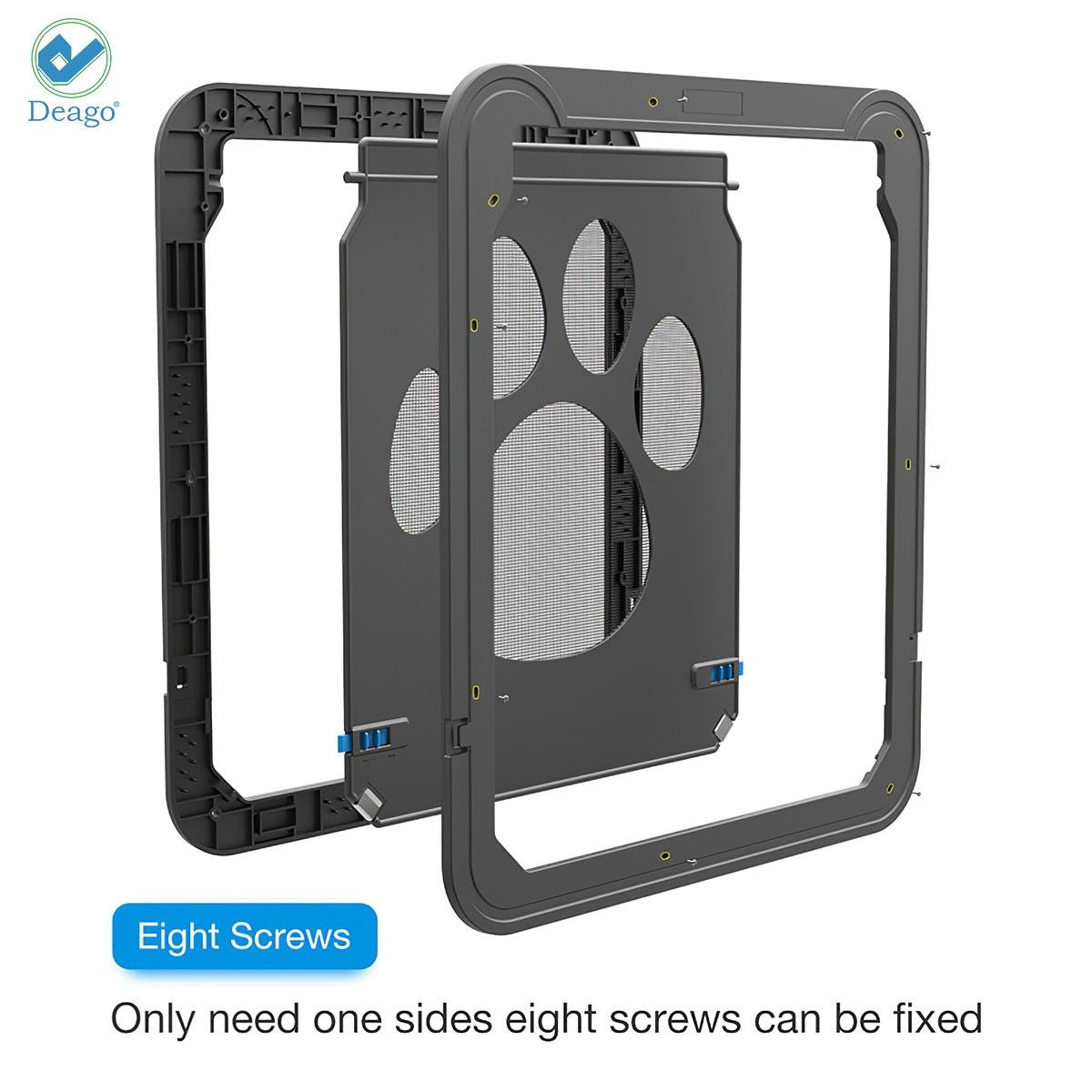 Deago Dog Screen Door， Inside Door Flap 12x14x0.4 Inch， Lockable Pet Screen Door， Magnetic Self-Closing Screen Door with Locking Function， Sturdy Screen Door for Dogs Cats