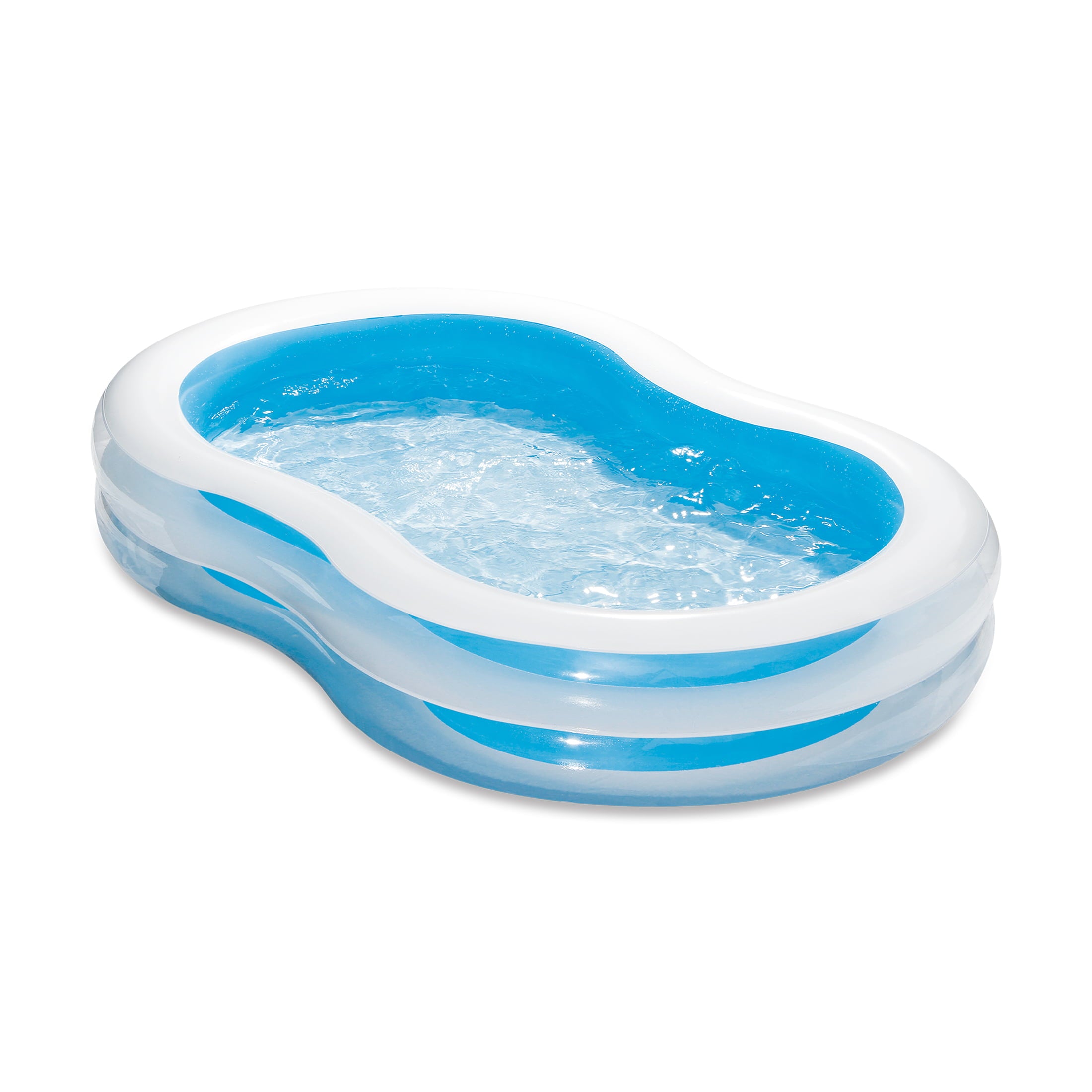 Play Day Inflatable Lagoon Family Pool， 8-shaped， Transparent Sidewalls， Ages 3+， Unisex