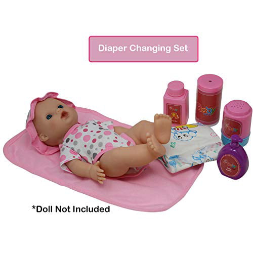 The New York Doll Collection Baby Feeding & Caring Doll Accessories, 50 Pieces