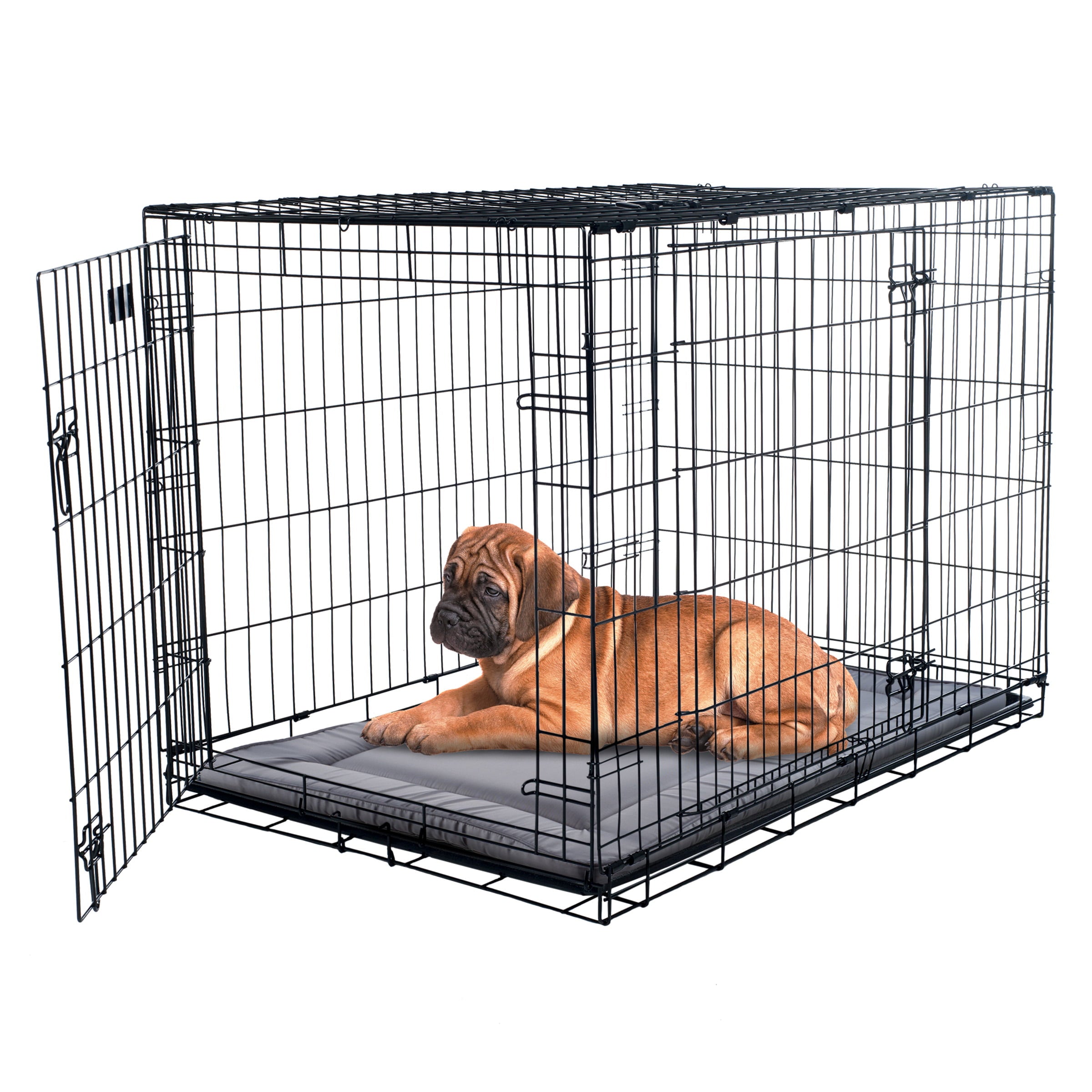 Waterproof Dog Bed - 34x21 Large Dog Bed with Raised Edge - Easy-To-Clean Multi-Purpose Crate Mat for Home and Car Travel by PETMAKER (Gray)