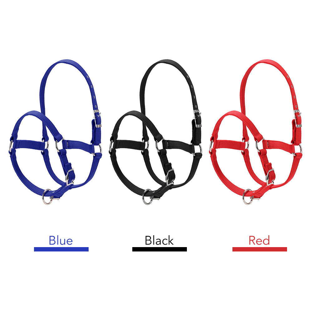 6MM Thickened Horse Head Collar Adjustable Safety Halter Bridle Headcollar